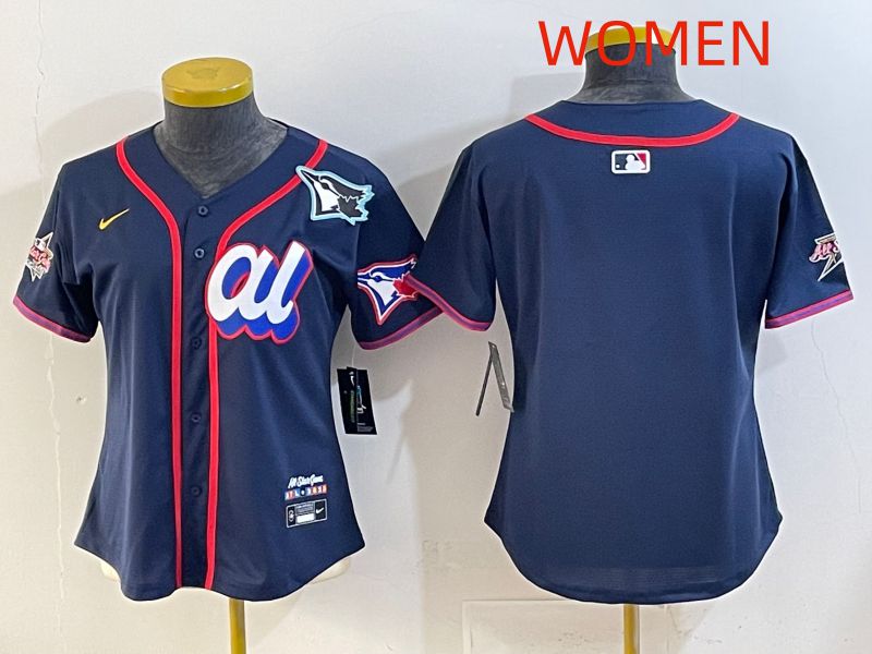 Women 2025 Toronto Blue Jays Blank Drak Blue All star Nike MLB Jersey style 03->youth mlb jersey->Youth Jersey